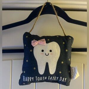 Tooth Fairy Pillow with Pink Bow and Stars